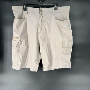 Orvis Mens Tech Cargo Shorts Khaki Sz 40 Flex Waist Fishing Outdoors 1483576